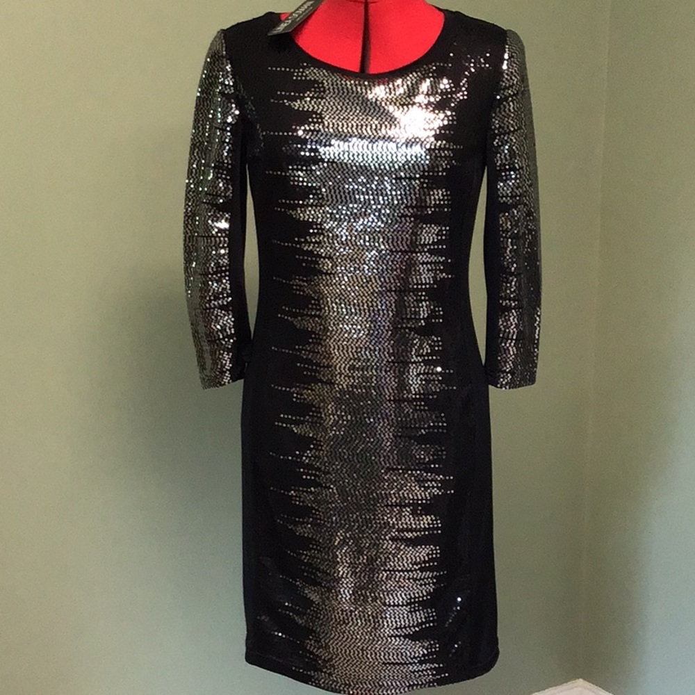 Black and sequin cocktail dress